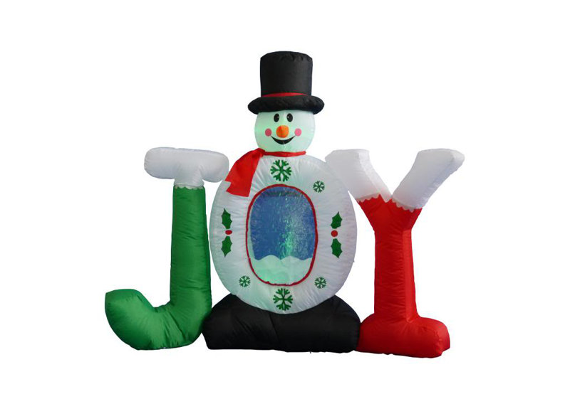 The Holiday Aisle® 4 ft. Joy Snowman Snow Globe Decoration Inflatable